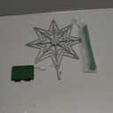 hogardeck Christmas Tree Topper, Glittered Silver 8-Pointed Star Tree Topper for Christmas Treetop, 20 LED Timer Sparkling Tree Toppers for Christmas Tree Decorations