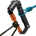 Carabiner Multitool with Pocket Knives, EDC Carabiners, Serrated Knife, Rope Cutter, Screwdriver, Can Bottle Opener, Ruler, Folding Knife for Camping Hiking, Multitool Survival Gear (Orange)