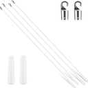 Bokon 4 Pcs Blinds Wand Replacement with Hook and Handle White Fiberglass Long Vertica Blind Wand for Windows Curtain Door Shades Opener Accessory (36 Inch) (36 Inch)