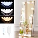 Brightown 14 Bulb Dimmable Hollywood Makeup Mirror Lights, 22Ft Adjustable Vanity Lighting Fixtures for Full Length Mirror (Mirror Not Included)