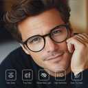 BLUEMOKY Reading Glasses for Men and Women: Blue Light Round Classic Eyeglasses - Computer Readers Glasses 1.00