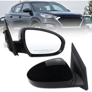 Right Passenger Side Mirror Compatible With 2019 2020 2021 Hyundai Tucson With Manual folding Power glass Black Replace #87620-D3990(3Pins) (R-3Pins)