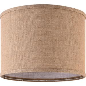 Natural Burlap Linen Lampshade Drum Lamp Shade 13``Top x 13``Bottom x 10``High(Spider) Brown Medium Modern Lamp Shades for Table & Bedside Lamp - Top and Bottom Self Trim Lampshades Replacemen