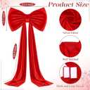 MODFUNS Giant Bow Decoration Big Red Bow with Long Ribbon, 75x23 Inch Velvet Large Bows for Backdrop Coquette Oversized Bows Decor for Birthday Party Wedding Baby Shower Holiday