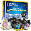 NATIONAL GEOGRAPHIC Gemstone Advent Calendar - 2025 Christmas Countdown Calendar for Kids with 24 Gems to Open Each Day, Complete Rock Collection with Mini Gemstone Dig Kit