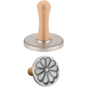 Cookie Stamps Wooden Handle Biscuit Mould Baking Tool Hand Press DIY Cookie Press Cutter Cookie Pressing Mould for DIY Baking Cake Pastry3Inch