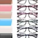 NOVIVON 6 Pack Reading Glasses Blue Light Blocking for Women Men, Lightweight Anti Eyestrain/ Glare Computer Readers (6 Pack Multicolor, 2.5)