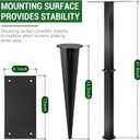 42 Inch In-ground Mailbox Post Black Metal Heavy Duty Steel Mailboxes Post with Stake Easy Installation for Outdoor Residential Front Yard Street No Mailbox 42" x 4" x 4"