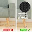 Non Slip Furniture Pads - 2" Anti Skid Caster Cups, 12PCS Round Furniture Coasters for Hardwood Floors, Anti Slide Furniture Cup Bed Couch Floor Protectors,Furniture Stoppers to Prevent Sliding(Black)