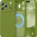 LOVE 3000 Designed for iPhone 17 Pro Max Case, Premium Silicone [Compatible with Magsafe][Soft Anti-Scratch Microfiber Lining] Shockproof Protective Phone Case for Men Women 6.9", Cedar Green