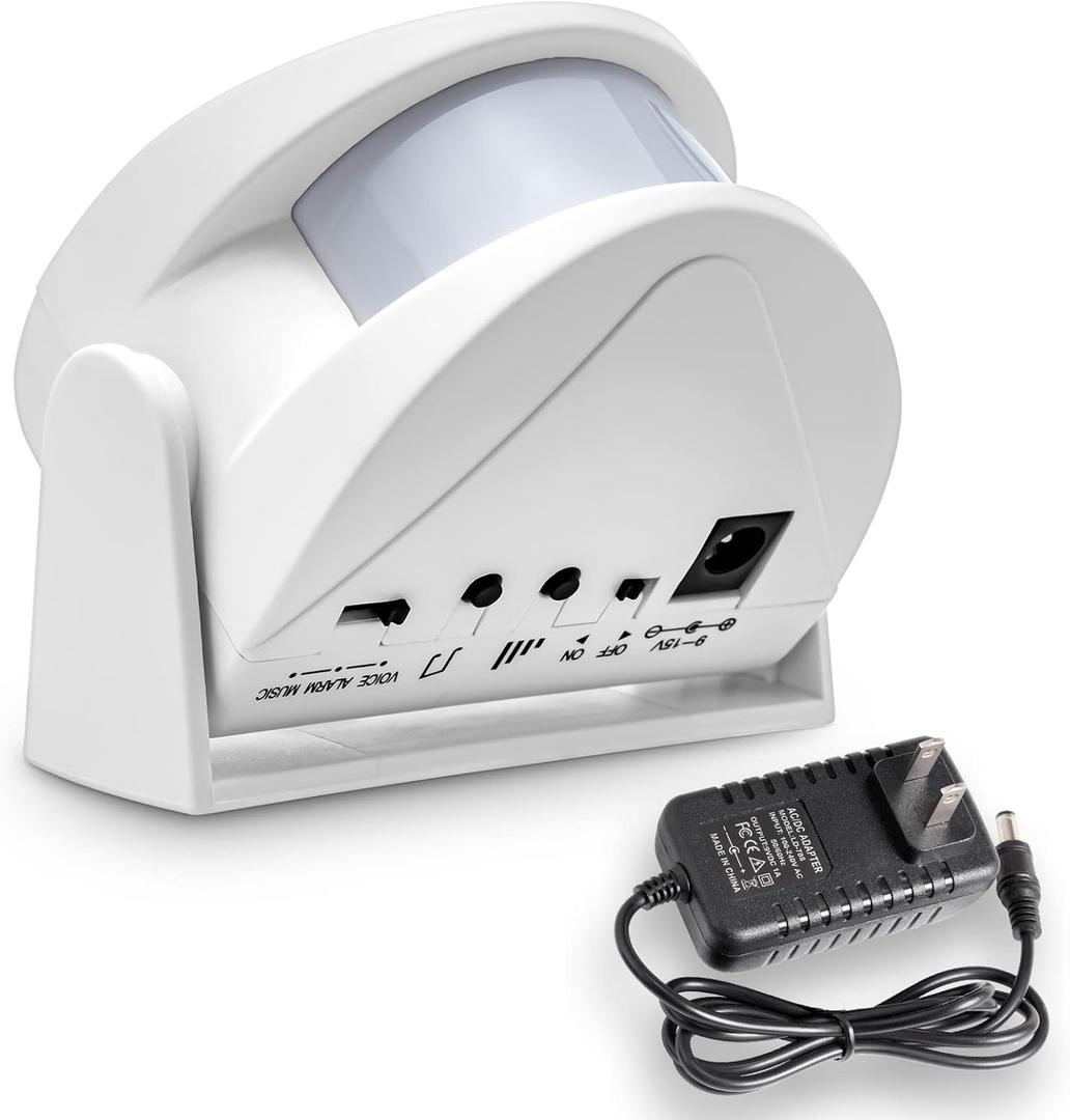 KERUI M5 Wireless Doorbell Infrared Door Chime for Business Entering, Motion Sensor 32 Songs Welcome Alarm for Home Shop Business Store, with Power Supply (White)