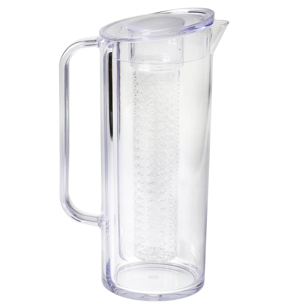 TableCraft PP322FIN Infusion Beverage Pitcher, 2 qt., With Lid, Dishwasher Safe, SAN Plastic, Clear, BPA Free