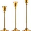 PATIKIL Gold Candlestick Holder Set of 3 Candle Stick Vintage Long Taper Candle Holders Fits 3/4" Candles for Halloween Christmas Wedding Dining Table Decor