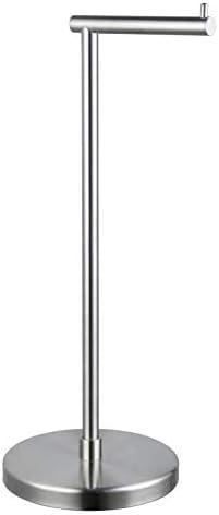 GERZWY Toilet Paper Holder Free Standing SUS 304 Stainless Steel Rustproof Pedestal Lavatory Tissue Roll Holder Floor Stand Storage Modern Brushed Finish DZY002-LS (Brushed)