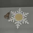 Jenaai 12" Christmas Tree Topper Snowflake Photo Frame Wooden Christmas Tree Decoration Xmas Picture Frame Treetop Hanging Home Ornament for Holiday Party Decoration Keepsake Gifts