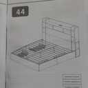 DWVO Queen Size Bed Frame with Bookcase Headboard and 4 Storage Drawers, RGB LED Bed Frame with Type-C & USB Charging Station Storage Headboard Bed, No Box Spring Needed, Noise Free, Antique White