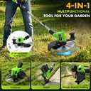 Cordless Weed Wacker, 20000RPM Battery Powered Weed Eater with Wheels