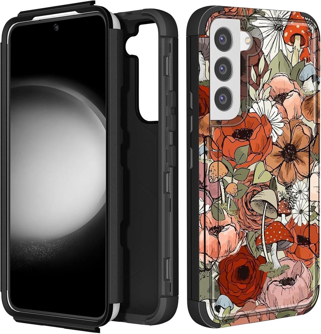 Plakill for Samsung Galaxy S21 Case - Women Cute Girls Phone Cover Cool Aesthetic Unique Design Teen Kawaii Mushroom Heavy Duty Protective Hard Shockproof Military Grade Funda for Galaxy S21