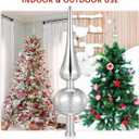 Toddmomy 1pcs Vintage Christmas Tree Topper, Plastic Spherical Xmas Tree Topper Mid Century Christmas Ornaments for Indoor Office New Year Holiday Tree Decoration, Silver