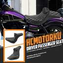 One-Piece Two-Up Seat with Backrest Fit for Harley Softail 2018+