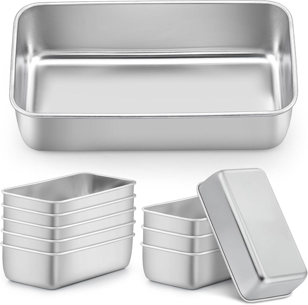 LIANYU Loaf Pans for Baking Bread, 9 x 5 Inch Stainless Steel Bread Loaf Pans for Sourdough, Cake Brownies, Heavy Duty Loaf Tins for Oven, Dishwasher Safe (Medium)