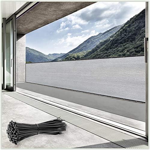 ColourTree 6' x 25' Grey Fence Screen Privacy Screen - Commercial Grade 170 GSM - Heavy Duty - Cable Zip Ties Included