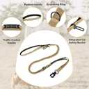 Heavy Duty Dog Leash for Large Dogs, 5ft Shock Absorbing Bungee Lead with Traffic Handle, Frog Clip & Car Safety Belt for Outdoor, Strong No Pull Leash for Small Medium Large Breeds, Khaki