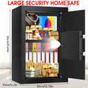 3.4 Cub Large Safes for Home Use Fire and Water Proof, Anti-Theft Digital Security Safe Box with Electronic Keypad and Key, Fire Proof Safe for Home Documents Firearm Medicine Money Valuables
