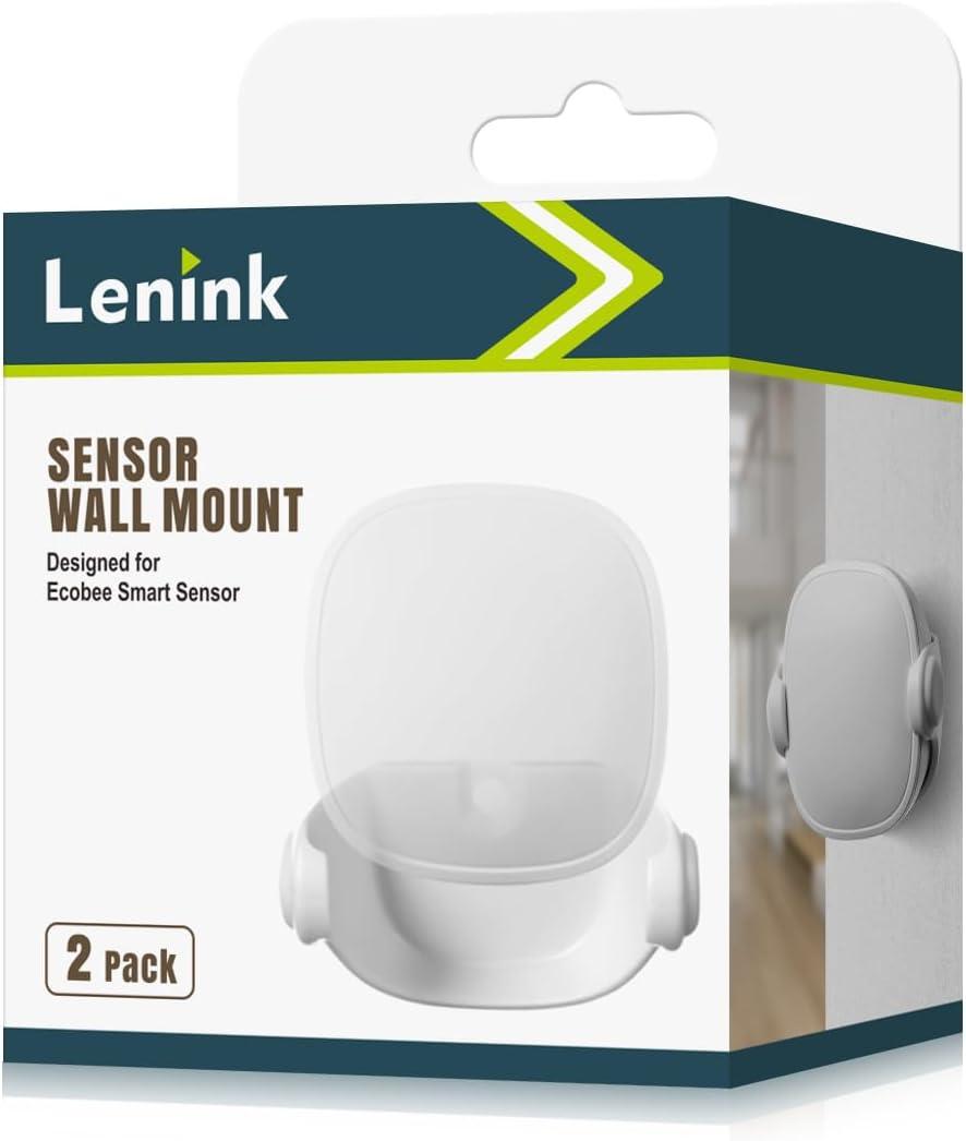 Lenink Wall Mount Compatible with Ecobee Smart Sensor, 2 Pack Smart Sensor Wall Holder Replacement Intelligent Robot Model, Not Suitable for 2nd Generation (White)