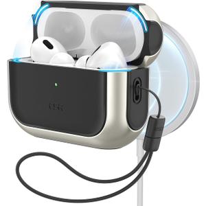 ESR for AirPods Pro 2nd Generation Case (HaloLock), Compatible with Airpods Pro Case 2nd/1st Gen (2023/2022/2019), Compatible with MagSafe, Full Drop Protection Cover with Lanyard, Titanium