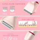 Bikini Trimmer for Women, Electric Razor for Pubic Hair 3-in-1, Bikini Shaver for Legs Body Hair, Womens Electric Razor IPX6 Waterproof, Gifts for Women, Pink