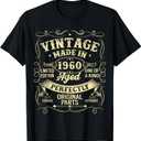 Vintage 1960 Made Or Born In 1960 Original Parts Birthday T-Shirt (2XL)