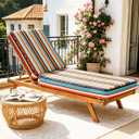 Sunbrella Chaise Lounge Cushion with Straps 80 x 26 x 4 Carousel Confetti, 1 Pack - 80 x 26 x 4
