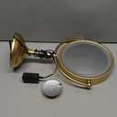 Conair Lighted Makeup Mirror, LED Vanity Mirror, 1X/10X Magnifying Mirror, Double Sided, Battery Operated in Brushed Brass