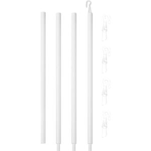 46 Inch Long Blind Wand Replacement with 5 Hook, 1 Pcs White Blind Sticks to Open Blinds, Vertical Blind Rod Replacement Parts, Curtain Opener Stick, Plastic Blind Tilt Wand for Window Shades