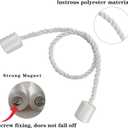 4 Pack White Strong Magnetic Curtain Tiebacks Outdoor Elegant Decorative Tie Backs Modern Rope Tiebacks for Drapes Window Curtain Holdbacks for Draperies