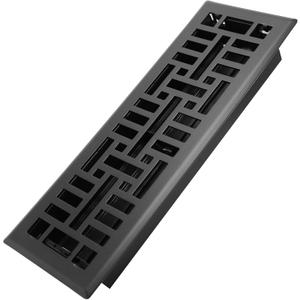 Howeall 4x14 Inches Heavy Duty Walkable Floor Register Easy Adjust Air Supply Lever Floor Vents - Seattle Design - Vent Cover for Home Floor - Matte Black