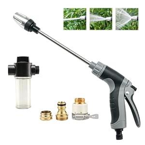 Aquoxis Pressure Washer Gun, High Pressure Jet Hose Nozzle, 3 Spray Modes Handheld Pressure Washer Nozzle for 3/ 4" Garden Hose, Watering Sprayer for Cleaning Yard Patio Car Pets, Easy to Install (A)