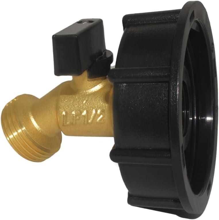 Joywayus Compatible with 275-330 Gallon IBC Tote Water Tank Adapter 2" Coarse Thread S60x6 + Brass Garden Hose Water Ball Valve Water Tank Shut-Off Valve Fitting