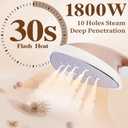 HAPAIS Steamer for Clothes,1800W Standing Garment Steamer 30s Heat-up with Adjustable Stable Double Rod,2-in-1 Flat & Hanging Ironing,Clothes Steamer with 10 Fabric Steam Modes