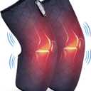 COMFIER Heated Knee Massager Heating Pad for Knee Pain Relief,Heat Knees Warmers Wrap with Massage and Vibration-Greige