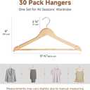 StorageWorks Wooden Hangers 30 Pack, Wood Coat Hangers for Closet, Heavy Duty Clothes Hangers for Suits, Shirts, Pants, Jackets, Natural Wood Color