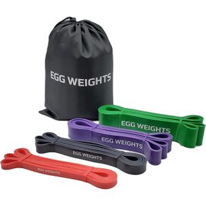 EGG WEIGHTS Resistance Bands Set, Pull Up Bands, Workout Bands for Exercise, 4 Levels of Resistance for Resistance Training, Home Workouts, Stretching, and Physical Therapy