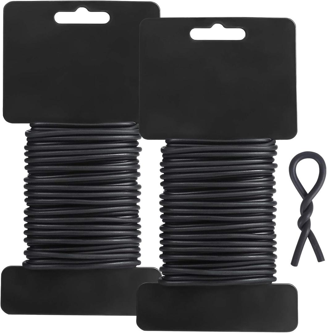 Tenn Well Garden Ties, 52 Feet 3.5mm Soft Garden Wire, Plant Twist Ties for Climbing Plants, Tomatoes, Climbing Roses, Trellises (2PCS X 26 Feet, Black) Tenn Well Garden Ties, 52 Feet 3.5mm Soft Garden Wire, Plant Twist Ties for Climbing Plants, Tomatoes, Climbing Roses, Trellises (2PCS X 26 Feet, Black)