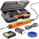 Cordless USB Rechargeable Portable Soldering Iron, 3-speed Temperature Adjustable, Heating Core, Soldering Iron Cord, Rosin, Soldering Iron Stand, Storage Case, Gray