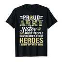 Proud Army Sister T Shirt T-Shirt Grey Small