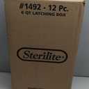 Sterilite 6 Qt Latching Storage Box, Stackable Bin with Latch Lid, Plastic Container to Organize Shoes on Closet Shelf, Clear with White Lid, 12-Pack