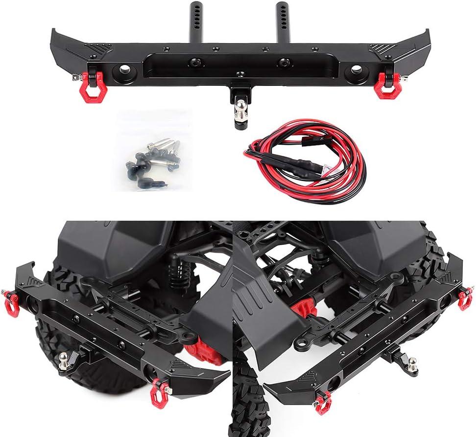 INJORA RC Rear Bumper Metal Bumper RC Accessories for 1:10 RC Crawler Axial SCX10 III AXI03007 (Black)