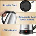 DEZIN Electric Kettle Upgraded, BPA Free 2L Stainless Steel Tea Kettle, Fast Boil Water Warmer with Auto Shut Off and Boil Dry Protection Tech for Coffee, Tea, Beverages