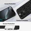 MZELQ for iPhone 16 Pro Max Case, Silicone Bow Paint Cute Pattern, Camera Protection Soft Slim Phone Case for Girls Women -Black